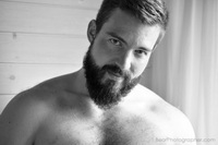 BlackAndWhiteMEN project - hot beefy bearded man - studio photo shooting