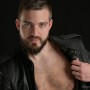 LeatherMEN project - tattooed guy at the @ StrongMEN.Studio -strong men photography - young hairy bear studio shots - strong bearded men pictures