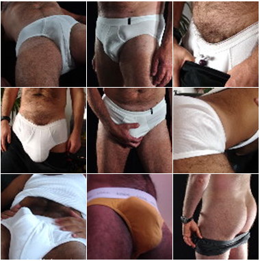 men in underwear, white briefs