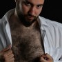 masculine hairy guy in suit and tye - aesthetic and erotic bear man pictures