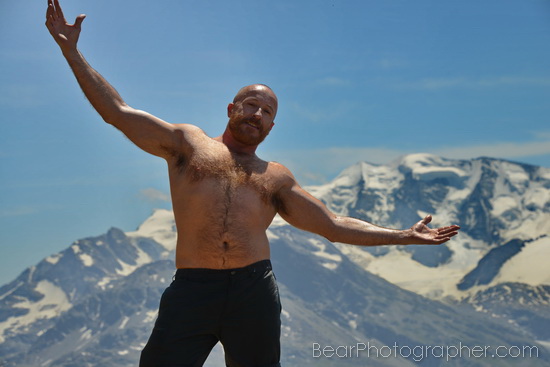 mountain glacier hiking muscle bear photos - nature and masculitity - outdoor male photography