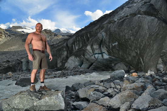sexy muscle bear - glacier shooting -  masculine photography