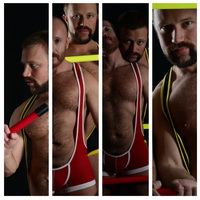 photo collages - big musclebears the beauty of the masculine body in a hairy collage