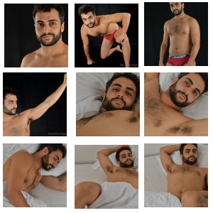 bearded Spanish joung muscle bear photo shoot