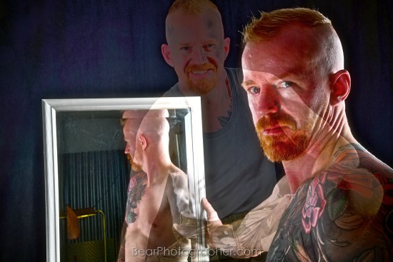 Surreal male art photography - redhead tattoo photos