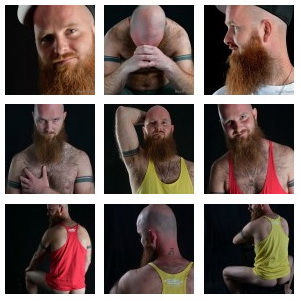 GingerMEN project pictures - bearded red haired men photography - young hairy bear studio shots
