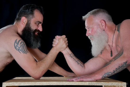 bearded men shower photo shoot - strong beard men pictures - furry guys photography
