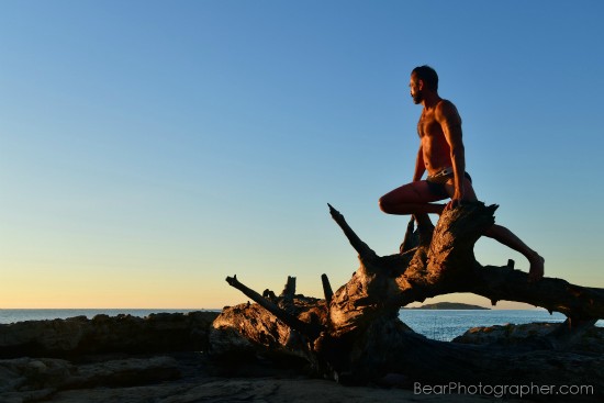Nature and masculine men - coast of Corsica outdoor shooting - BearPhotographer.com