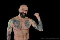 Inked muscle bear in underwear