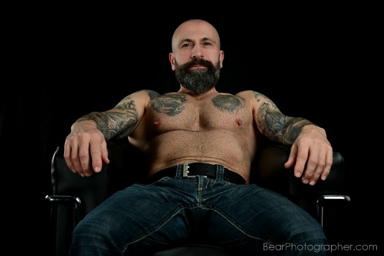 Le Corbusier Chair LC-01 - muscle bear art pictures - strong male photography