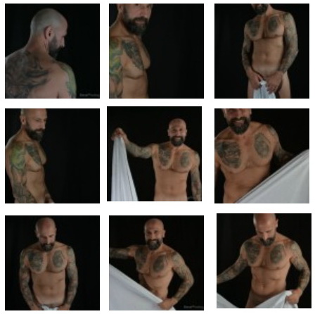 TatooedMEN project - Muscle bear white towel project  - male photo shooting