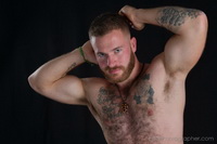 aesthetic beefy musclebear - studio male photography
