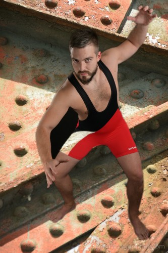 wrester photo shoot inustrial, strong outdoor wrestling photography @ Wrestler.Studio