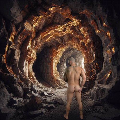 NatureMEN - caverna dream - real men in an AI generated cave world