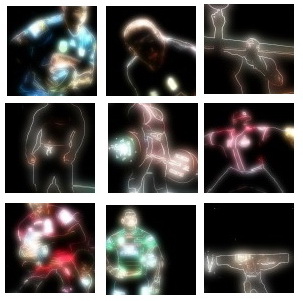 DarkLightMEN project pictures -Big beefy sport guys - masculine neon art - erotic aesthetic designs between dream and reality