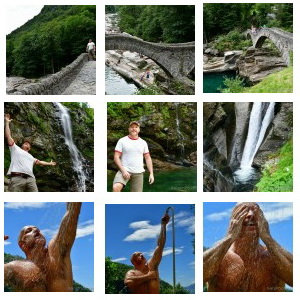 Moutain hiking - waterfall masculine musclebear photography