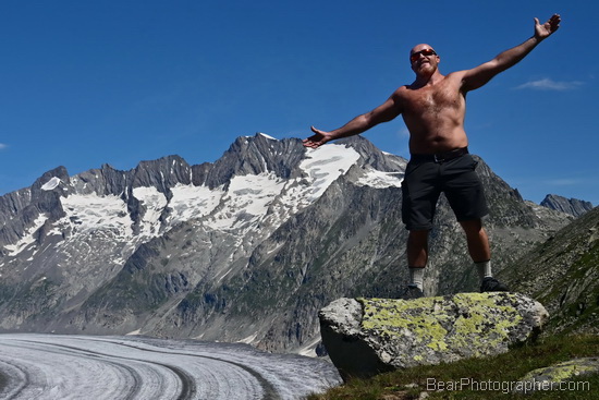 Stocky ginger guy - Aletsch glacier mountains hiking - male oudoor photography