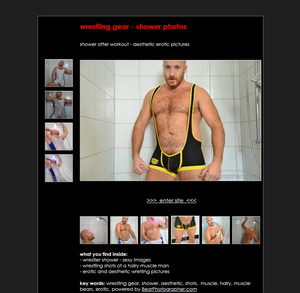 Wrestling gear shower - aesthetic pictures of a bear wrestler shot by BearPhotographer