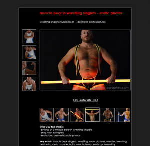 Muscle man in wrestling singlets - aesthetic and erotic photos shot by BearPhotographer