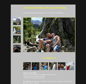 Muscle bears hiking in the Swiss mountains  - outdoor male pictures - photo shooting in wild nature