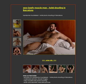Sexy beefy muscle man in Barcelona - erotic male underwear pictures - hotel photo shooting by BearPhotographer