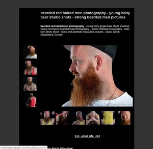 bearded red haired men photography - young hairy bear studio shots