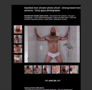 bearded men shower photo shoot - strong beard men pictures - furry guys photography 