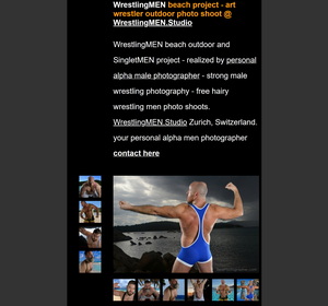 WrestlingMEN beach project - strong wrestler beach photo shoots