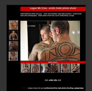 Logan Mc Cree - erotic hotel photo shoot -tattooed inked pictures
